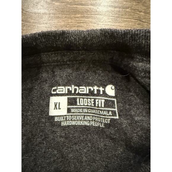 Carhartt Mens Dark Gray Loose Fit Cotton Short Sleeve T-Shirt Size XL K195 CRH - Picture 5 of 8